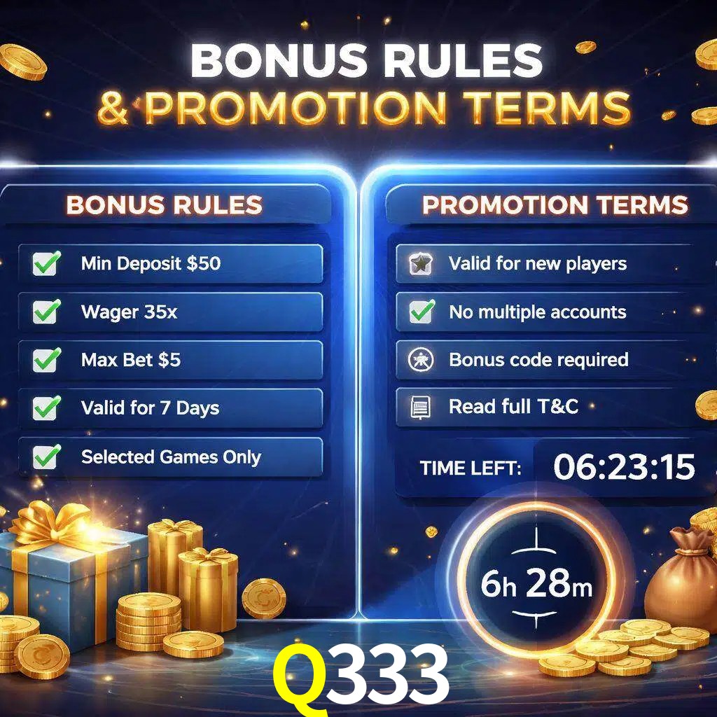 Reglas de promoción Q333 y condiciones de bonos explicadas visualmente